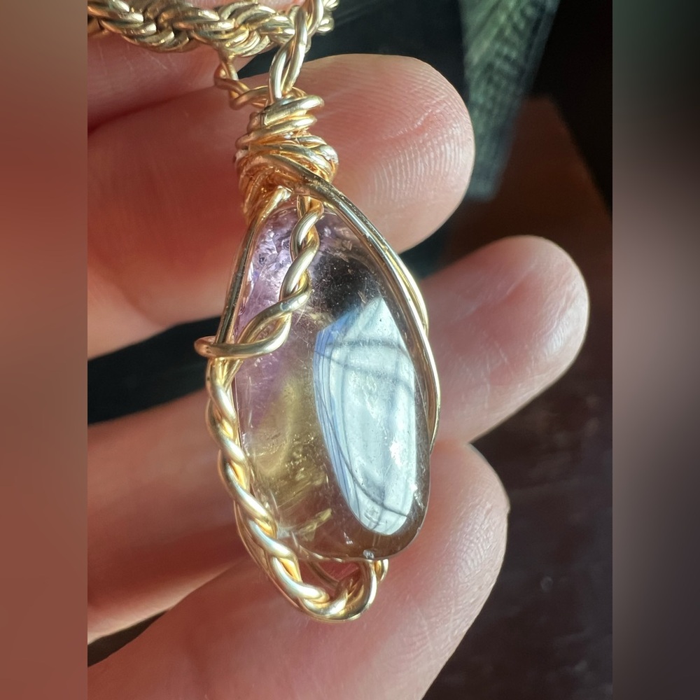 Gold-Filled Choker with Ametrine Pendant — Artist Wire Work - Picture 8 of 15